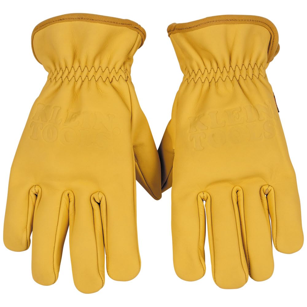 Klein Tools 60604 Work Gloves, Premium Cowhide Leather Gloves